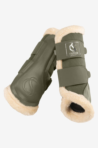 Kunstfell Gamaschen Dusty Oliv