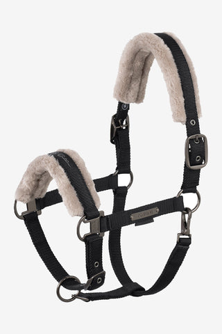 Platinum-25 Zwart Halster met Imitatiebont