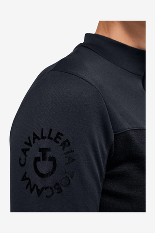 Cavalleria Toscana Orbit Wool Mock Zip Polo