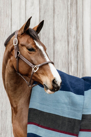 Fleecefilt Stripes 140*160 Navy/Grey