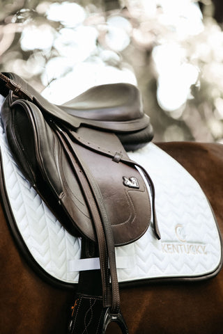 Leather Jumping Saddle Pad Navy
