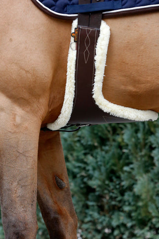 Płyta brzuszna z owczej skóry brązowa