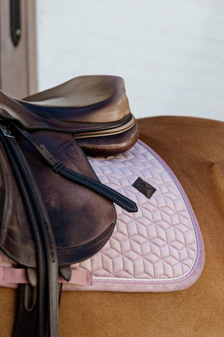 Tapis de selle en velours Poney Vieux Rose