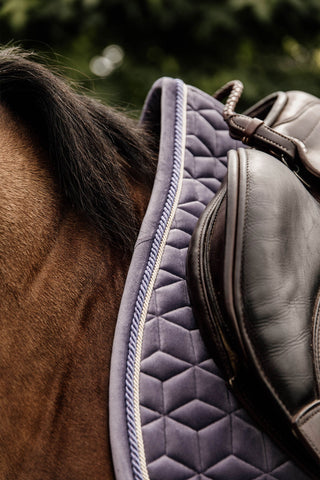 Tapis de selle en velours Poney Vieux Rose