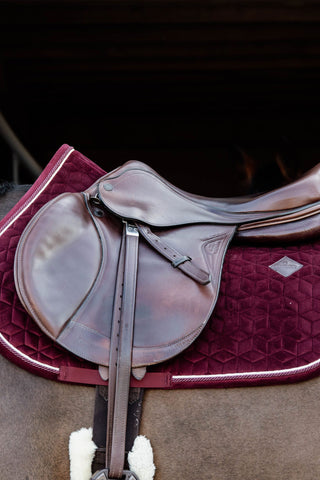 Tapis de selle en velours Poney Vieux Rose