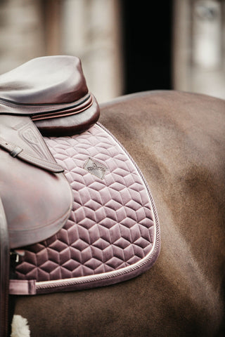 Tapis de selle en velours Poney Vieux Rose
