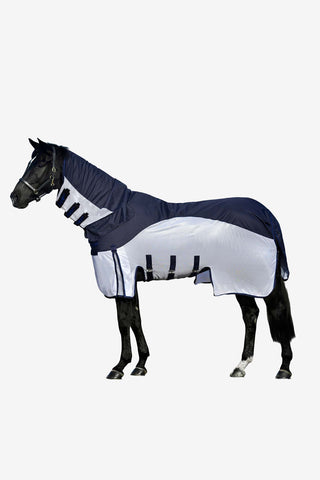 Regen- und Fliegendecke Navy/Weiß