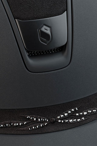 2.0 Shadowmatt Miss Shield Alcantara Top Frontal Band Flower Swarovski Sort